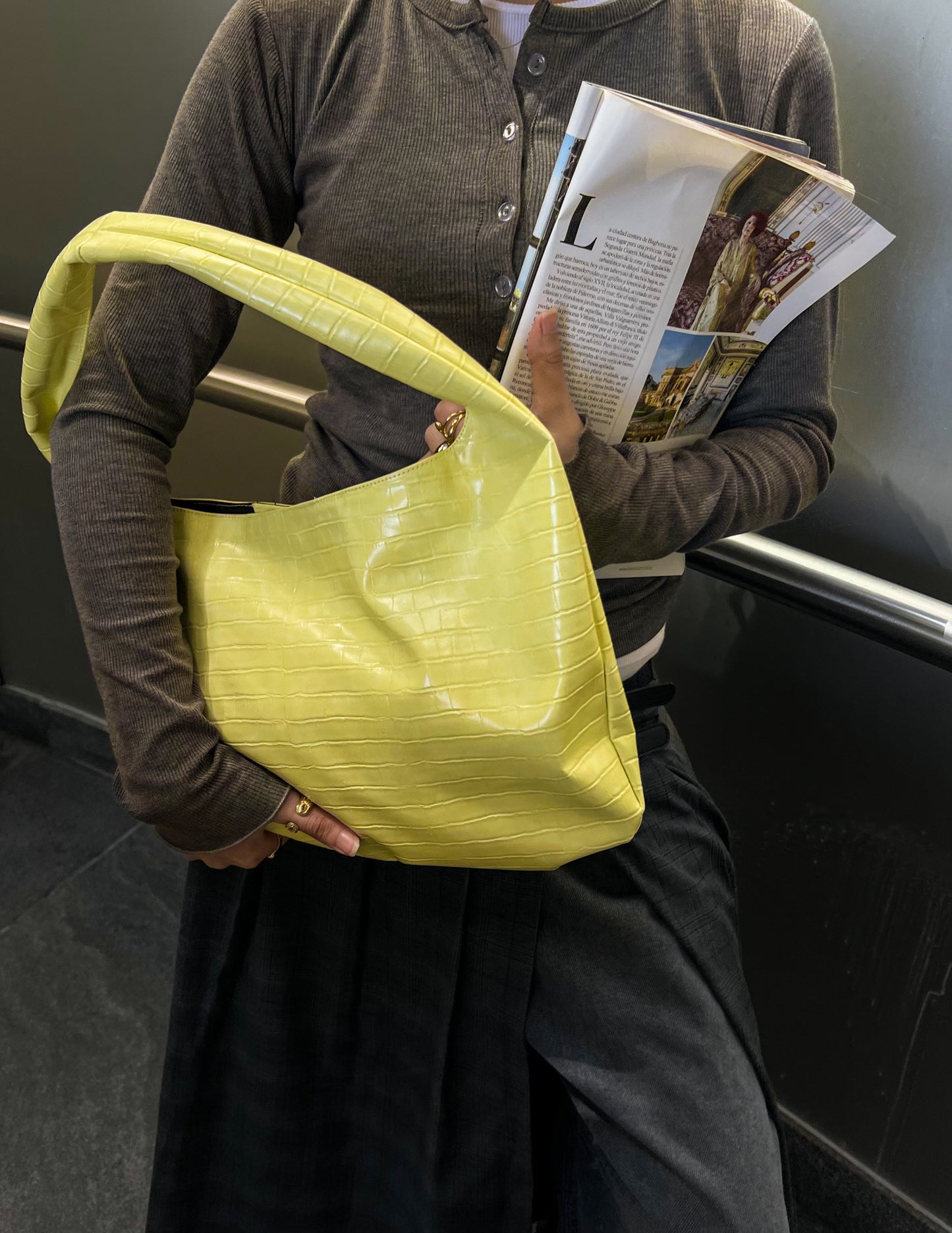 CROCO BAG YELLOW