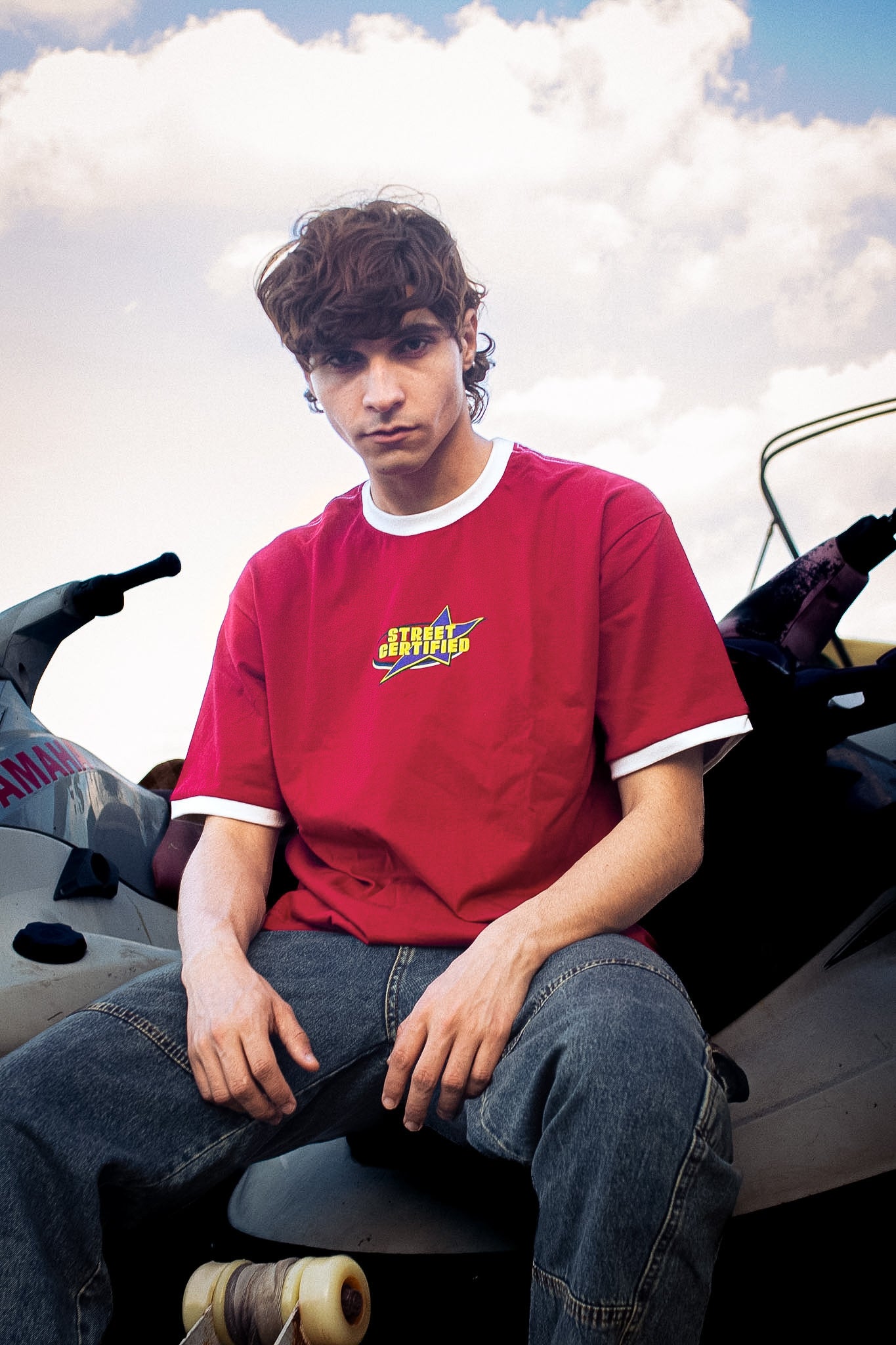 RINGER T-SHIRT BURGUNDY