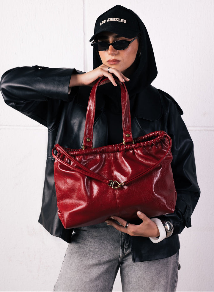 SCRUNCH BAG RETRO RED