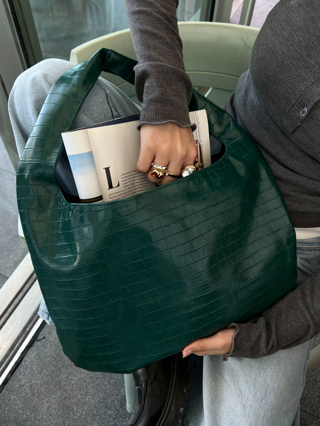 CROCO BAG GREEN