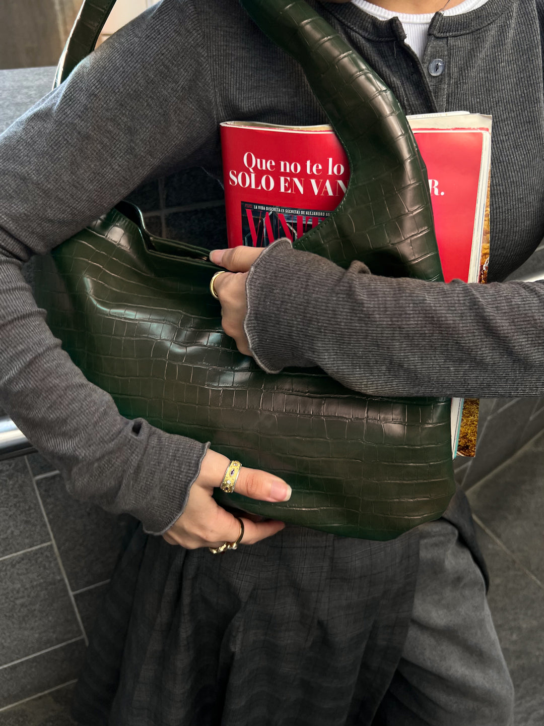 CROCO BAG OLIVE