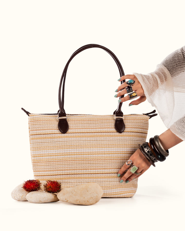SHOPPER BAG SAND HUES