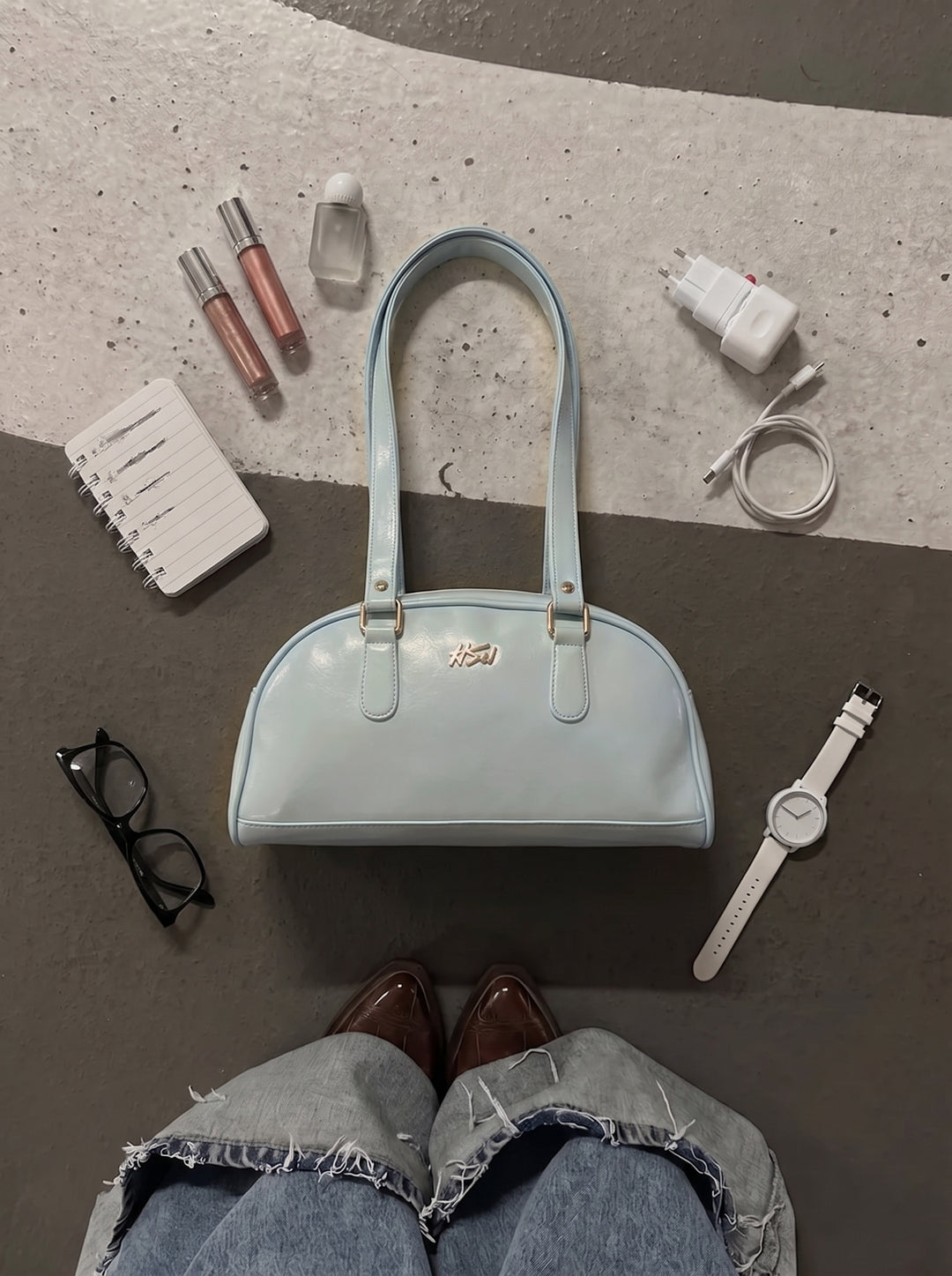 BOWLER BAG BABY BLUE