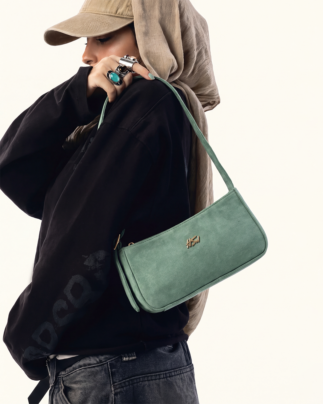TOKEN BAG SUEDE GREEN