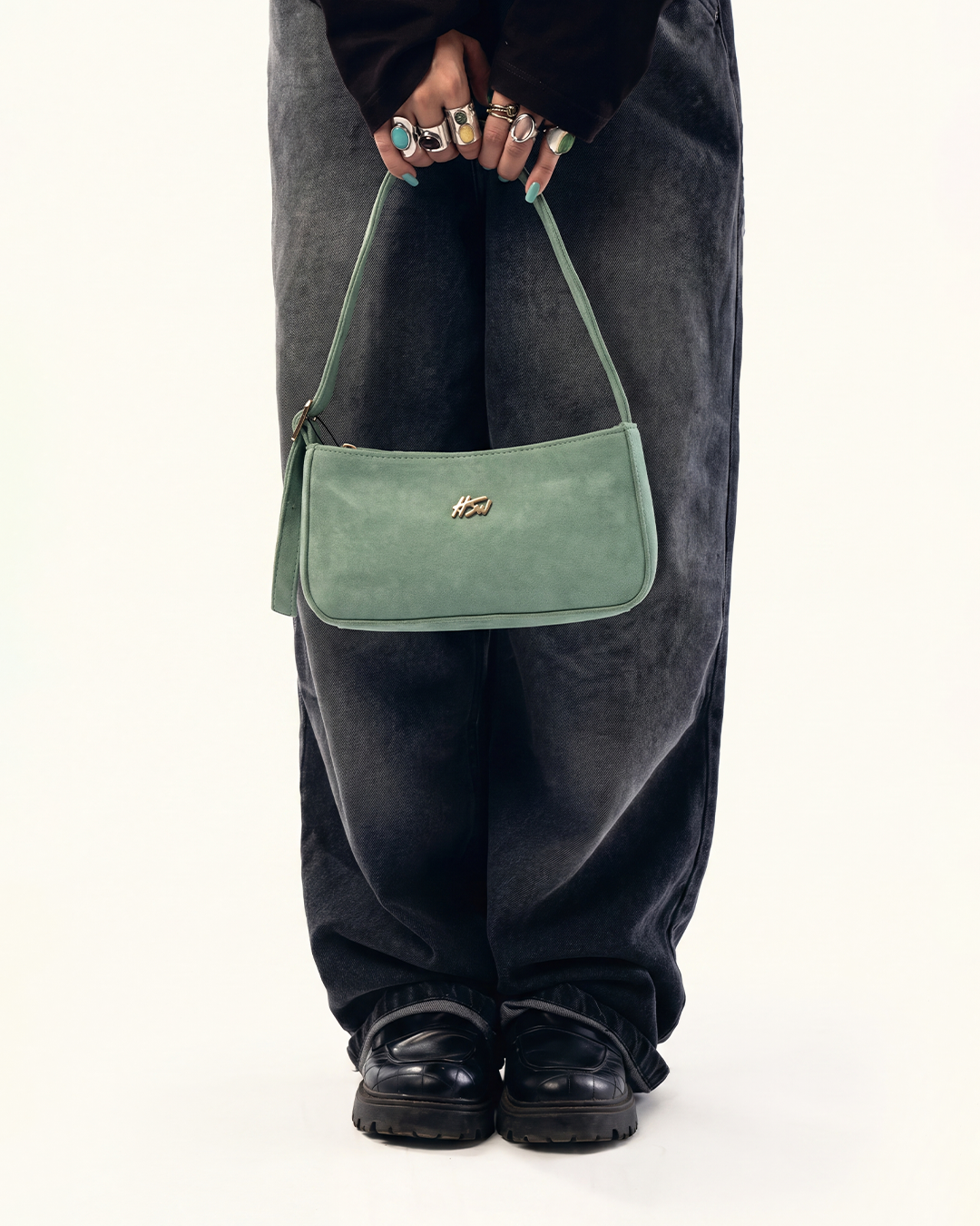 TOKEN BAG SUEDE GREEN