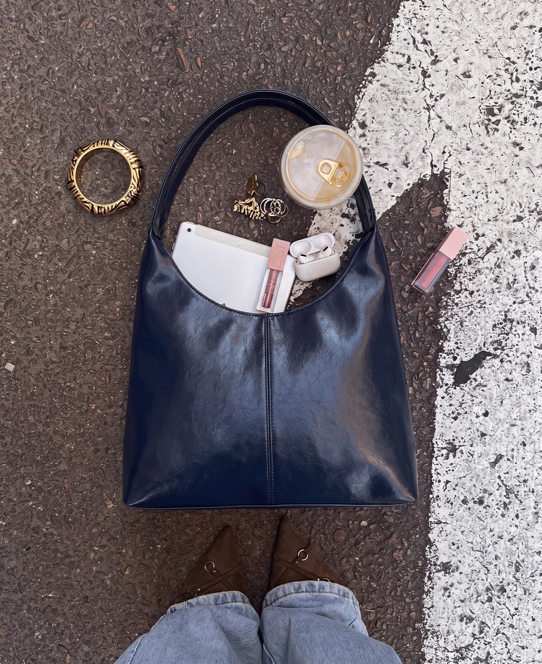 HOBO BAG NAVY BLUE
