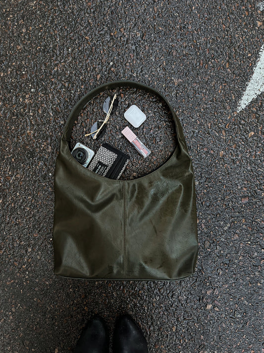 HOBO BAG OLIVE STONE