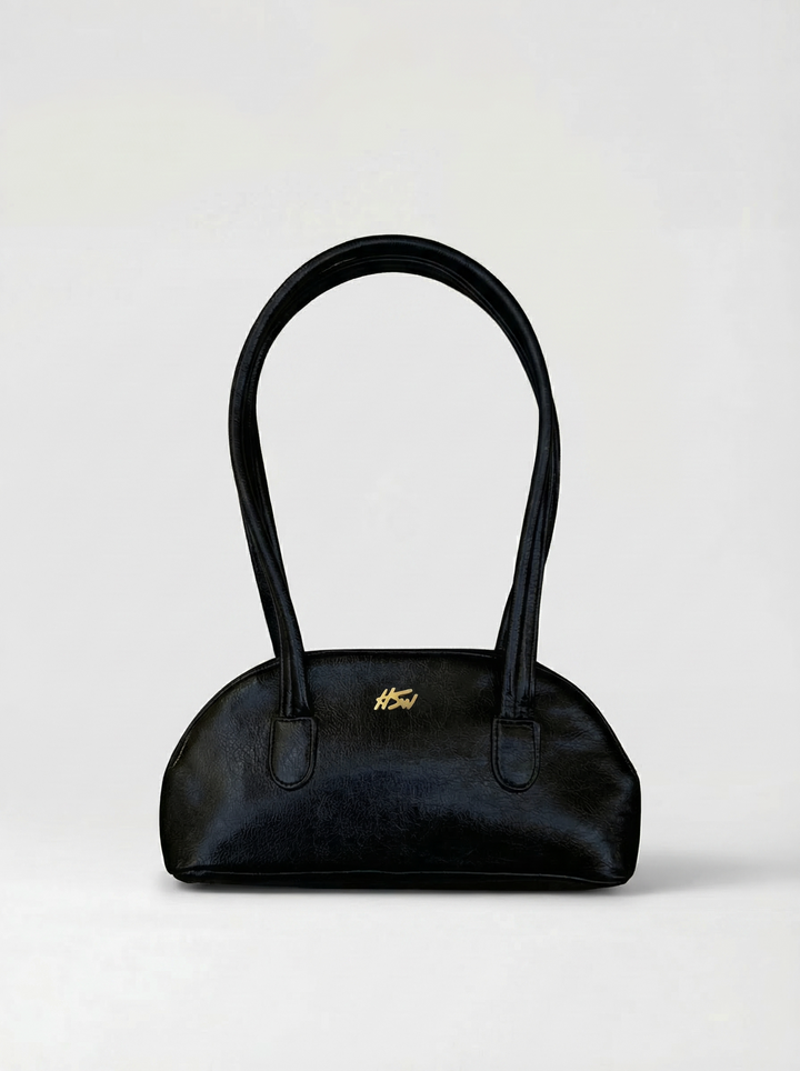 BRANDED BAGUETTE BAG BLACK