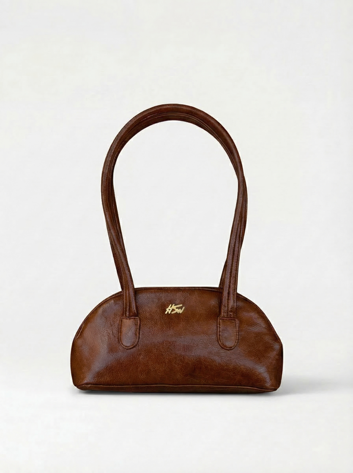 BRANDED BAGUETTE BAG CARAMEL