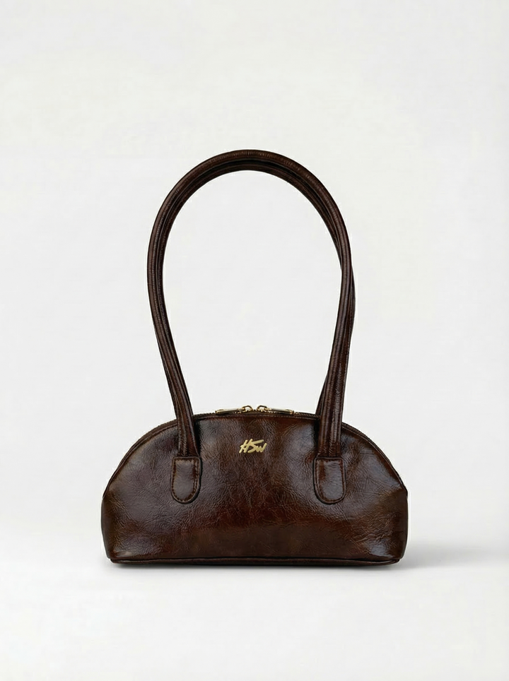 BRANDED BAGUETTE BAG BROWN