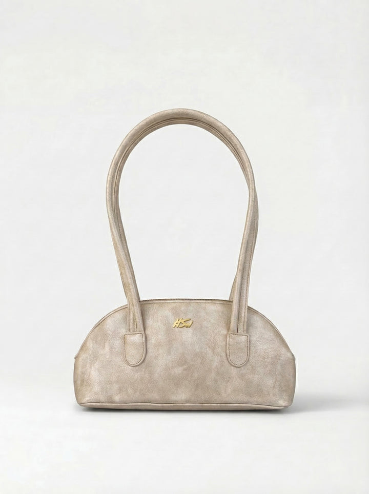 BRANDED BAGUETTE BAG BEIGE