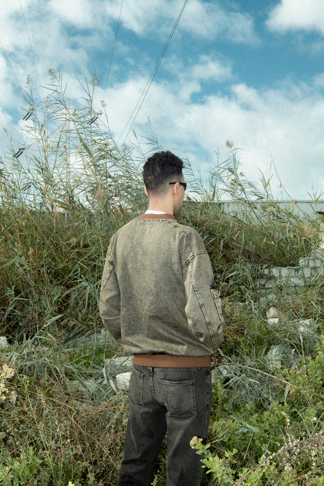 DENIM BOMBER JACKET BRONZE