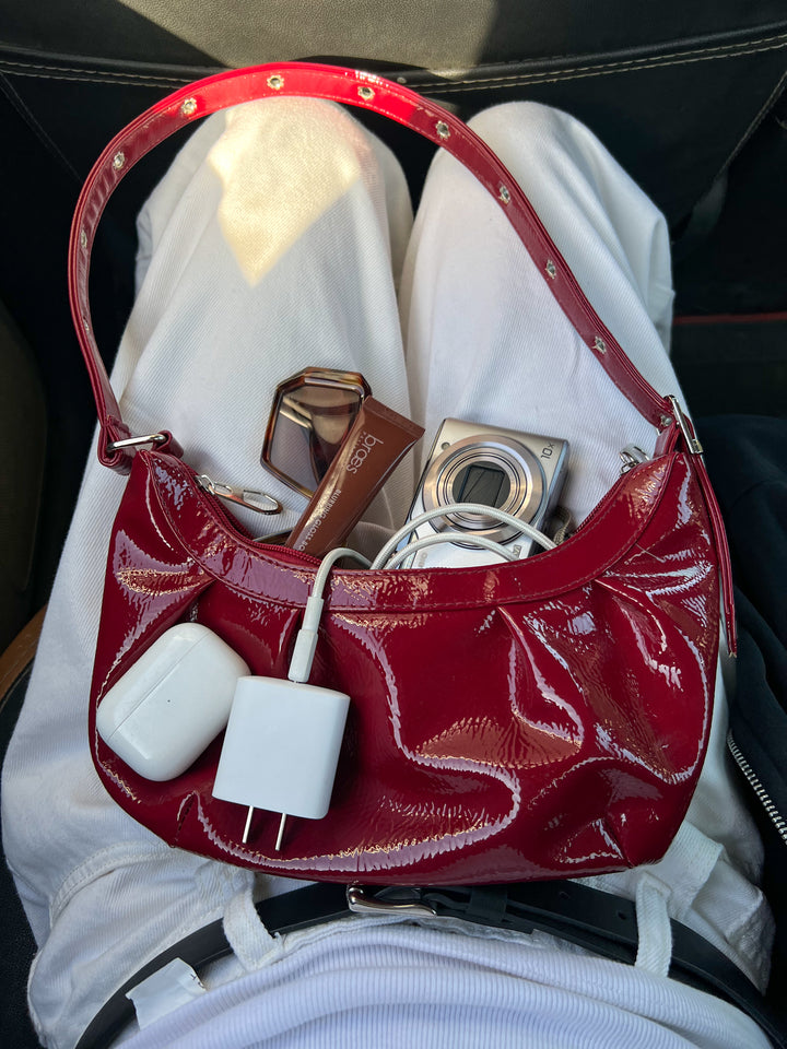 VERNIS BAG GLOSSY RED