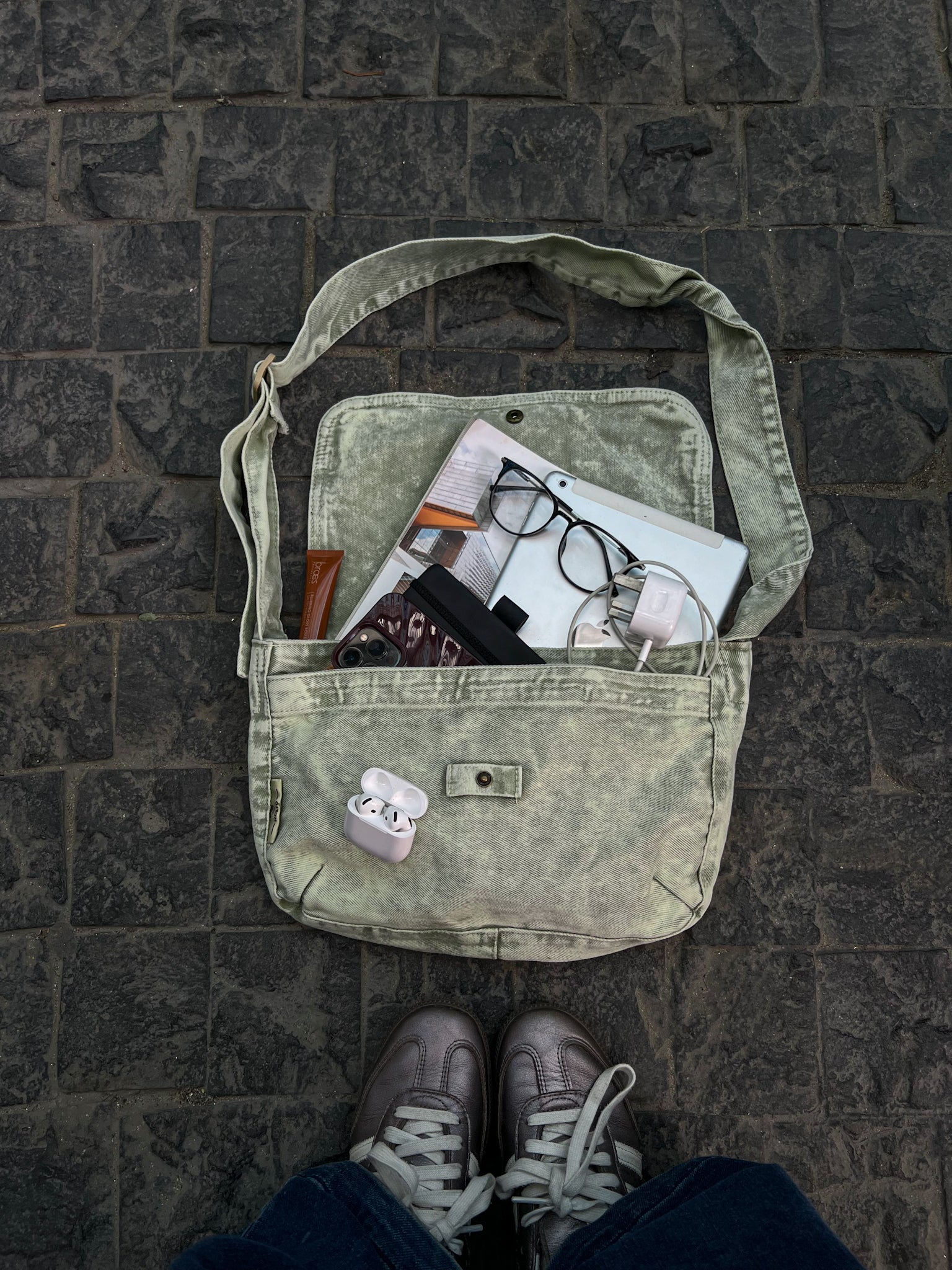 STONE MINT WASHED SIDE BAG – Helio