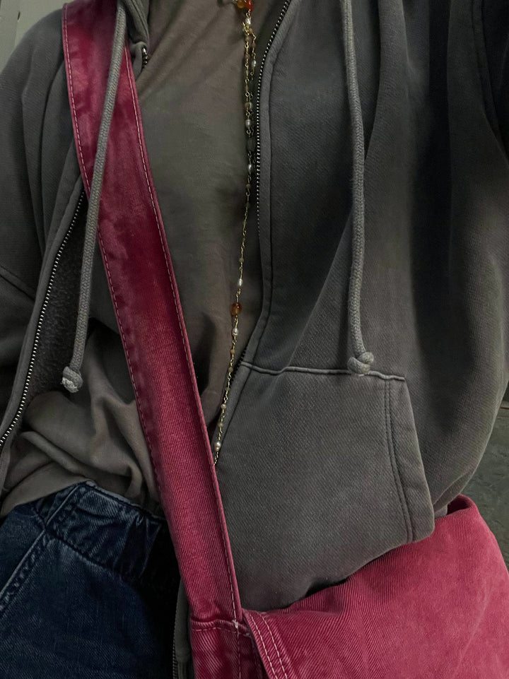 RASPBERRY WASHED SIDE BAG