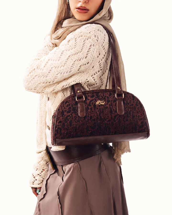 PANTHER BOWLER BAG BROWN LINES