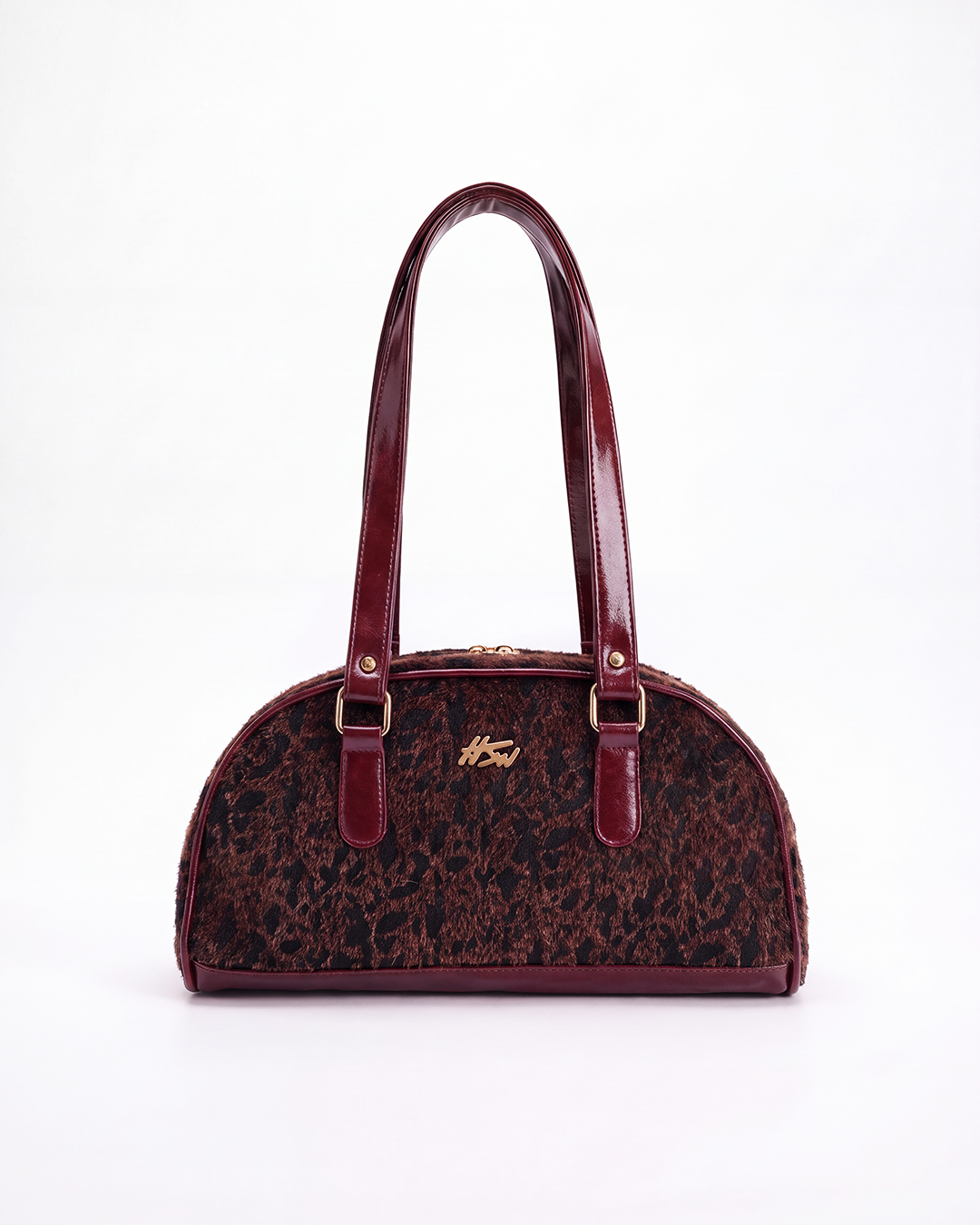 PANTHER BOWLER BAG PLUM LINES