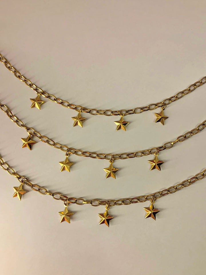 FALLING STARS GOLD BAG-CHAIN