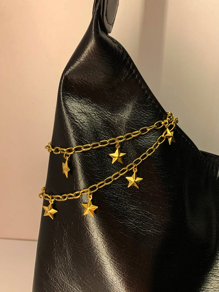 FALLING STARS GOLD BAG-CHAIN