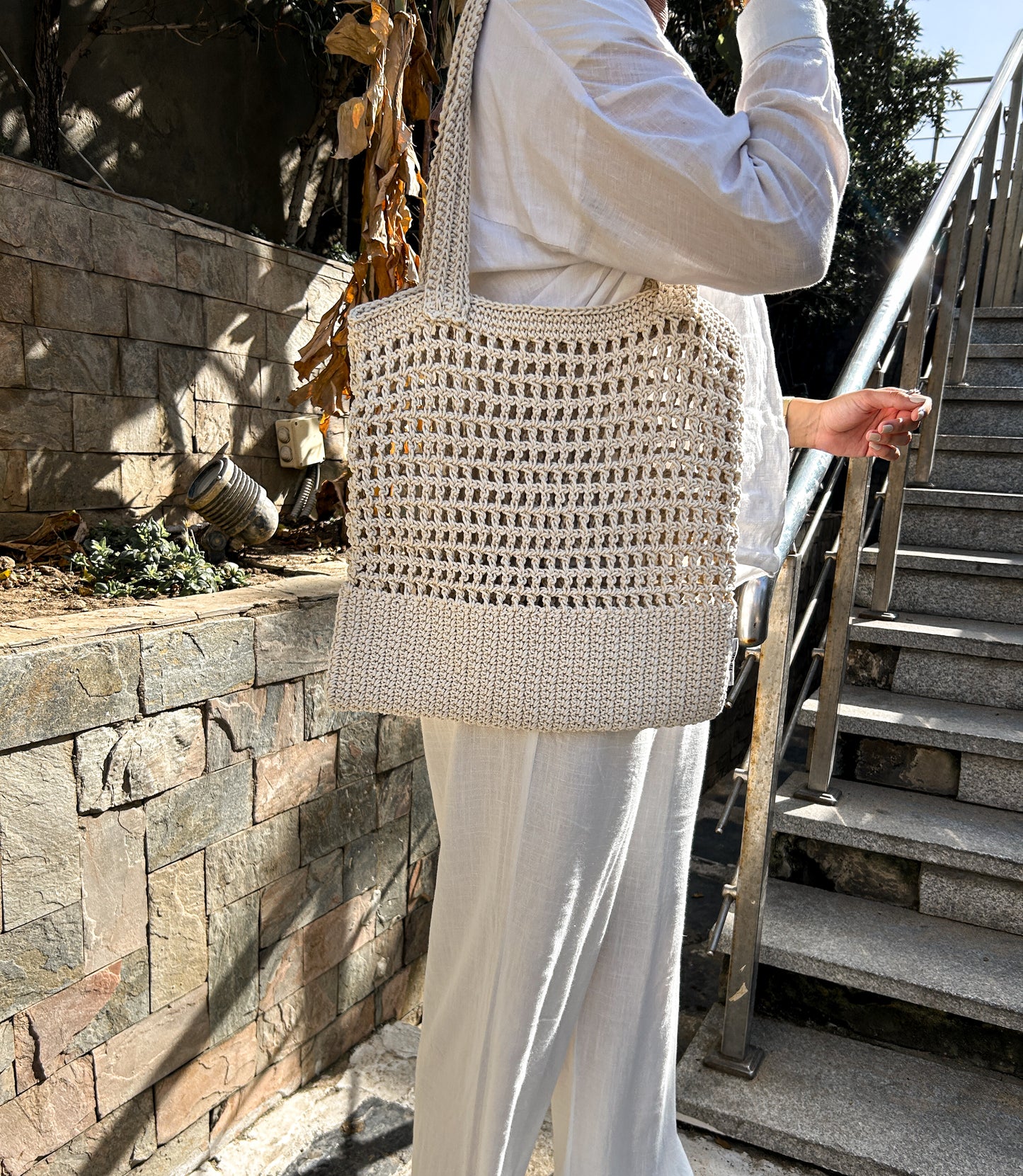 CROCHET BAG BEIGE