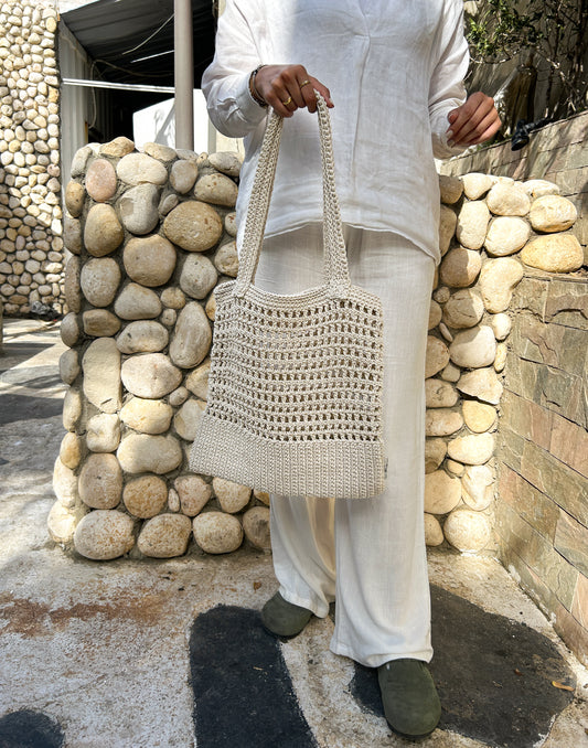 CROCHET BAG BEIGE