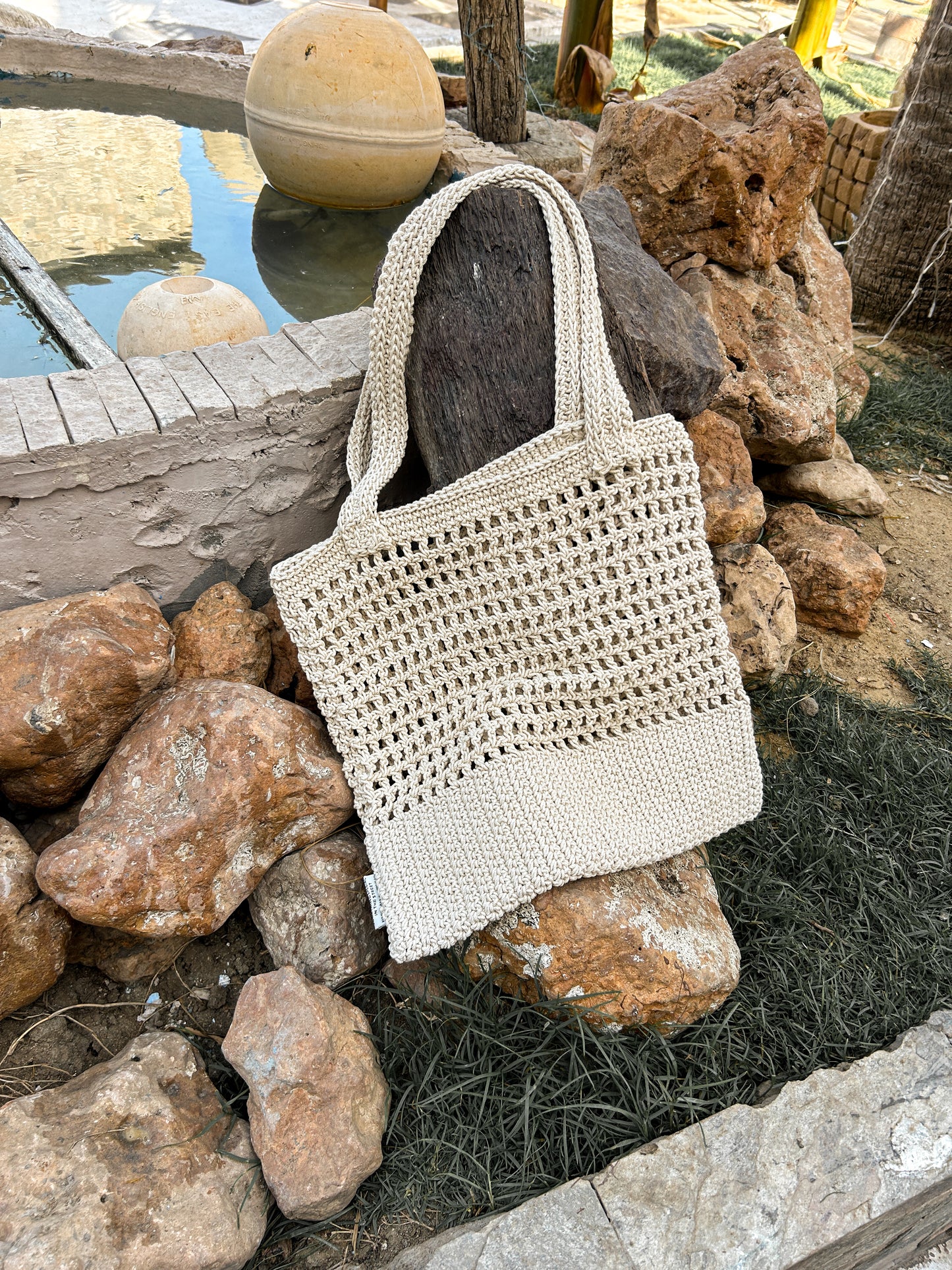 CROCHET BAG BEIGE