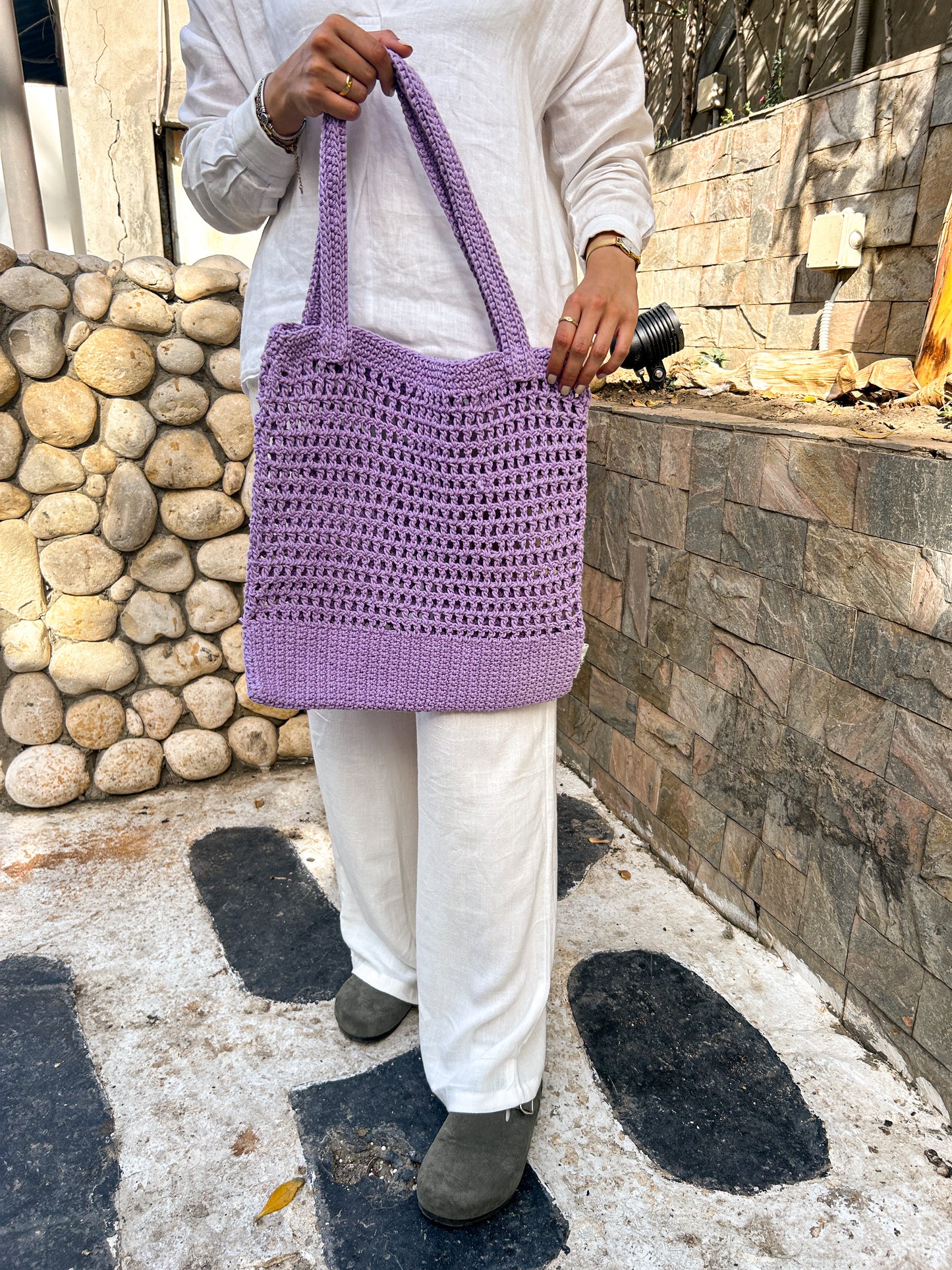 CROCHET BAG LIGHT VIOLET