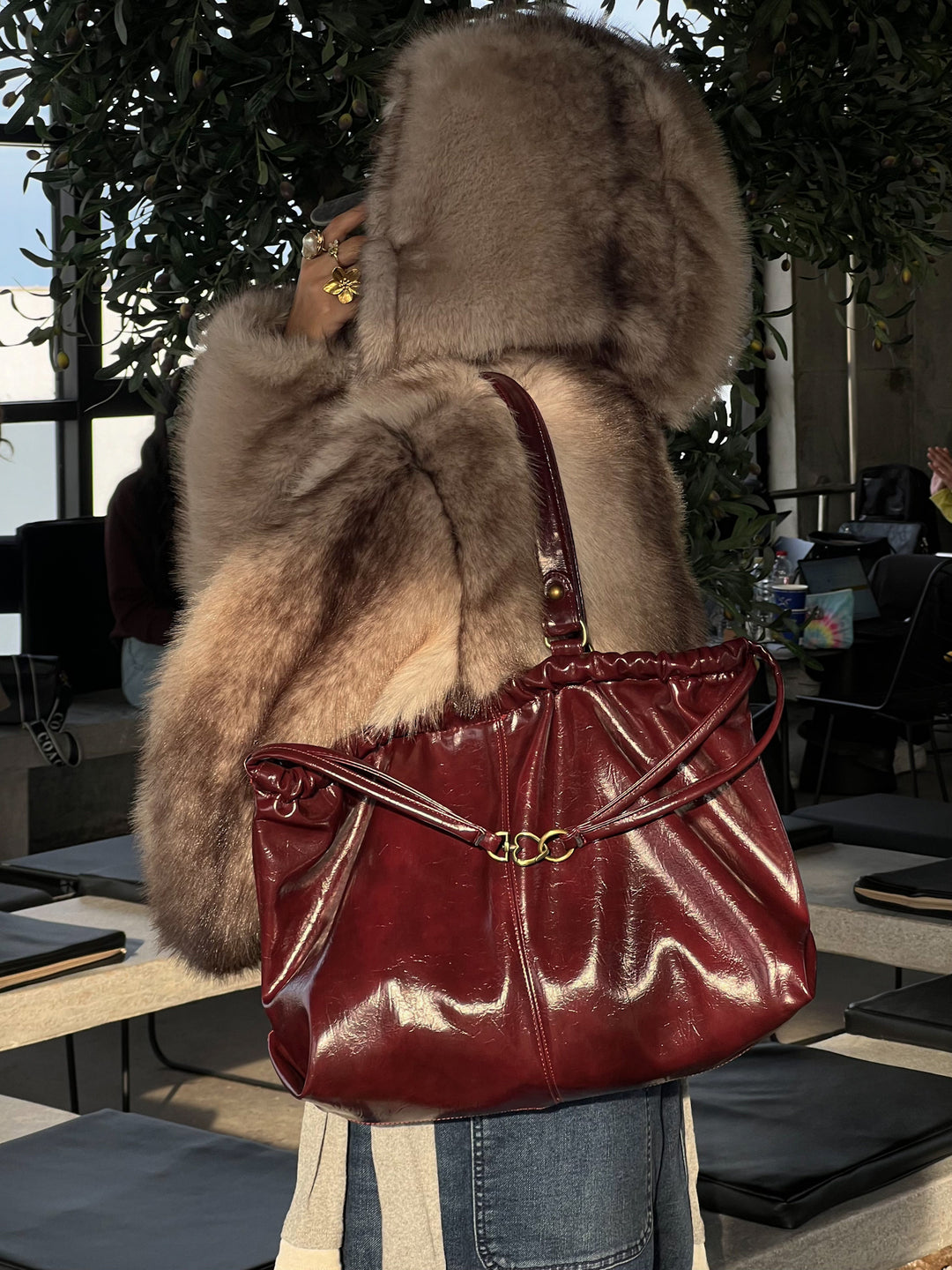 SCRUNCH BAG BURGUNDY