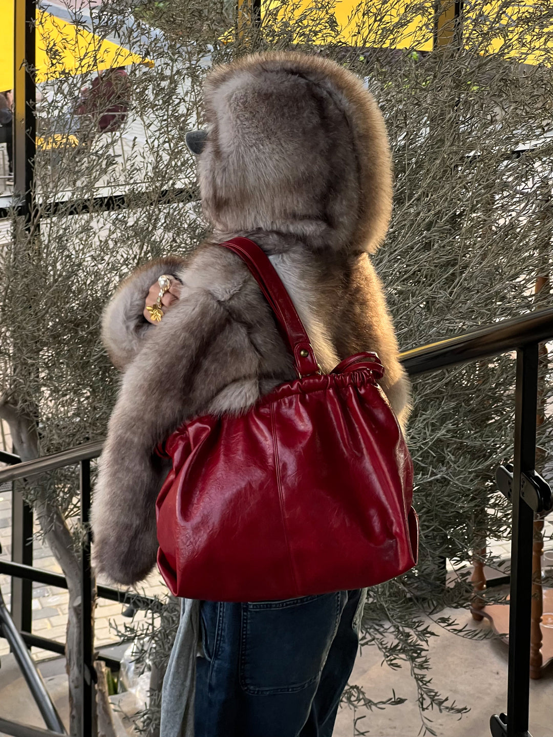 SCRUNCH BAG RETRO RED