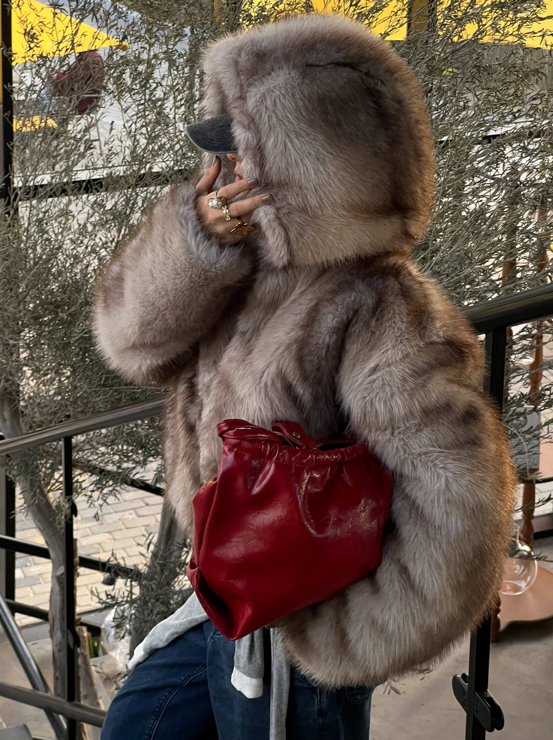 SCRUNCH BAG RETRO RED