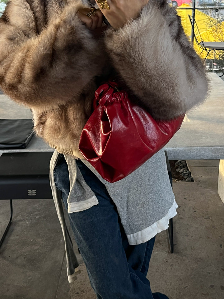 SCRUNCH BAG RETRO RED