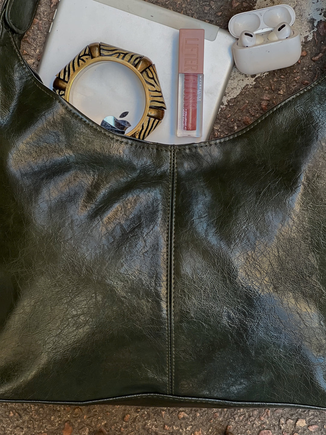 HOBO BAG OLIVE STONE