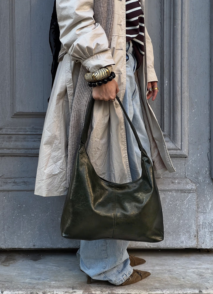 HOBO BAG OLIVE STONE