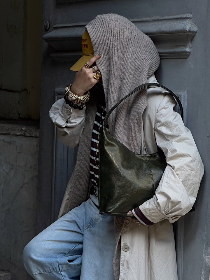 HOBO BAG OLIVE STONE