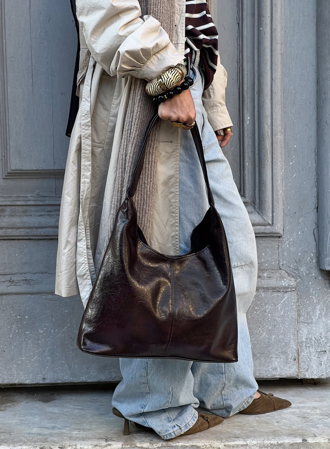 HOBO BAG DARK BROWN