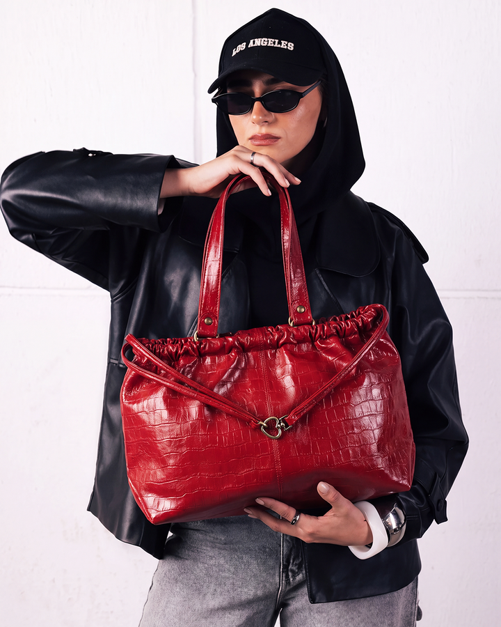 SCRUNCH BAG RETRO RED
