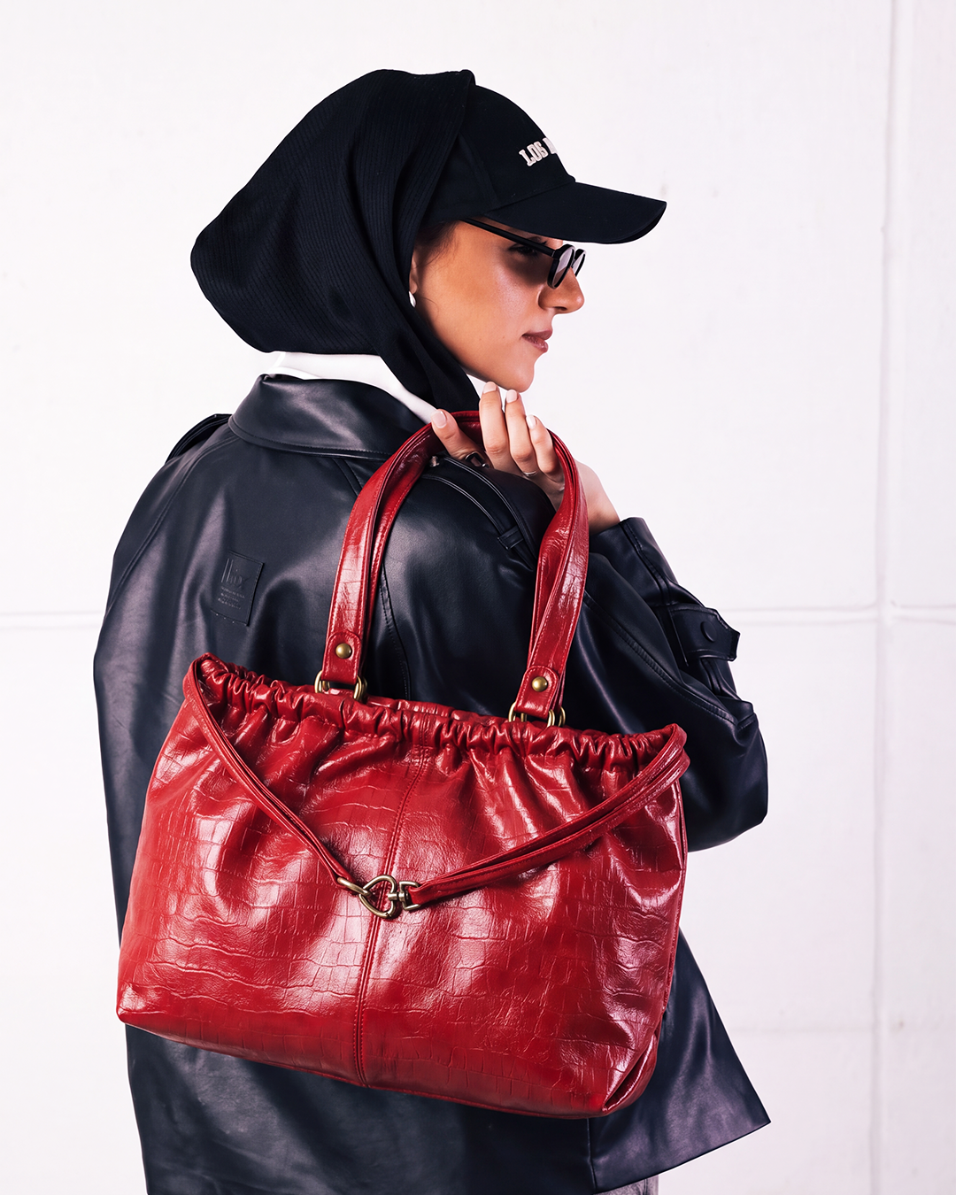 SCRUNCH BAG RETRO RED