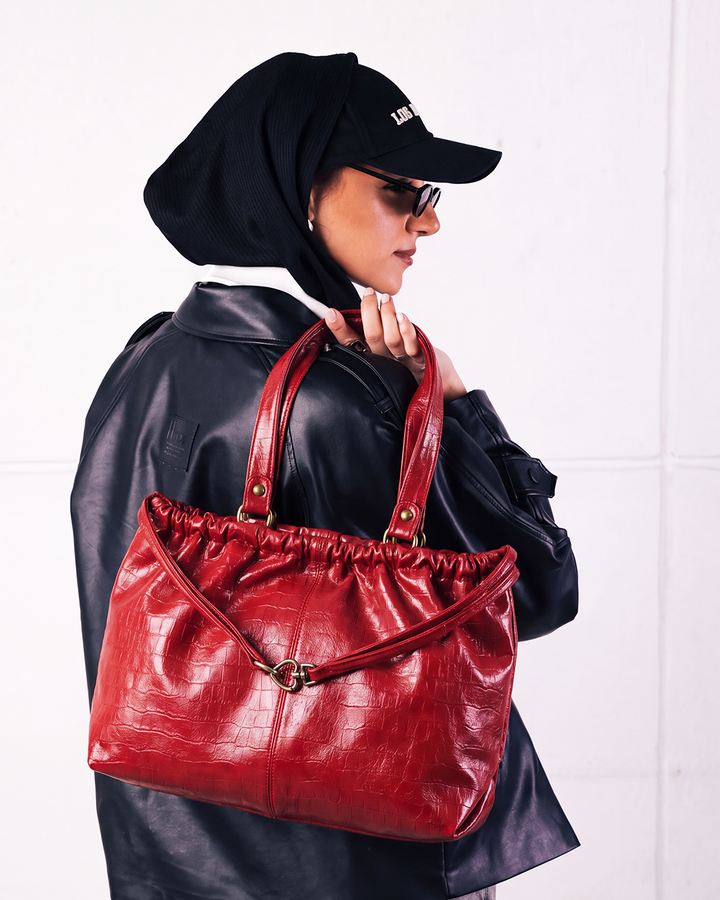 SCRUNCH BAG RETRO RED